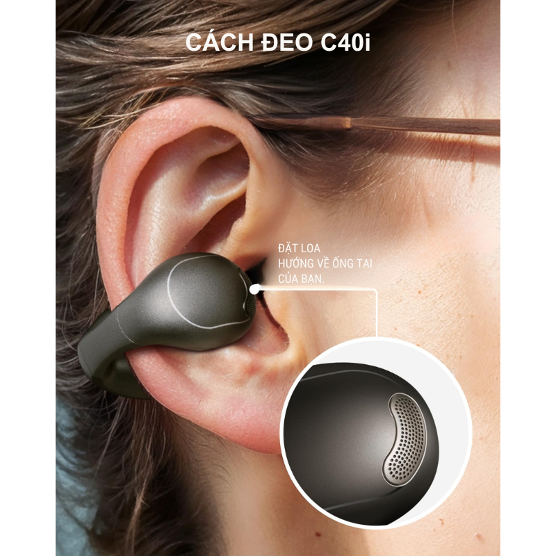 Tai nghe nhét tai Open ear Anker Soundcore C40i A3331, Thiết kế khớp nối linh hoạt, Điều khiển bằng nút bấm - <div class="css-146c3p1 r-bcqeeo r-1ttztb7 r-qvutc0 r-37j5jr r-a023e6 r-16dba41 r-1adg3ll r-1b5gpbm r-a8ghvy" dir="ltr"><span class="css-1jxf684 r-bcqeeo r-1ttztb7 r-qvutc0 r-poiln3">Tai nghe nhét tai mở Anker A3331 Soundcore C40i với thiết kế khớp nối linh hoạt, driver 12x17mm cho âm thanh rõ nét. Chống nước IPX4, pin 7 giờ (21 giờ với hộp sạc), Bluetooth 5.4, nút bấm điều khiển tiện lợi. Nhẹ, thoải mái, phù hợp cho thể thao và sử dụng hàng ngày.</span></div>