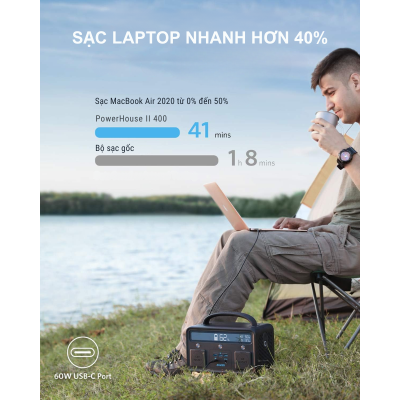 Anker A1730 - Trạm Sạc Anker PowerHouse 2 400/388.8Wh 300W - <div class="css-146c3p1 r-bcqeeo r-1ttztb7 r-qvutc0 r-37j5jr r-a023e6 r-16dba41 r-1adg3ll r-1b5gpbm r-a8ghvy" dir="ltr"><span class="css-1jxf684 r-bcqeeo r-1ttztb7 r-qvutc0 r-poiln3">Trạm sạc Anker PowerHouse II 400 (A1730) dung lượng 388.8Wh, công suất 300W, tích hợp 8 cổng sạc đa năng gồm AC, USB-C 60W, USB-A, và DC. Sạc nhanh PowerIQ 3.0, hỗ trợ năng lượng mặt trời, pin 10 giờ. Nhỏ gọn, bền bỉ, có đèn LED, lý tưởng cho cắm trại, du lịch và tình huống khẩn cấp.</span></div>