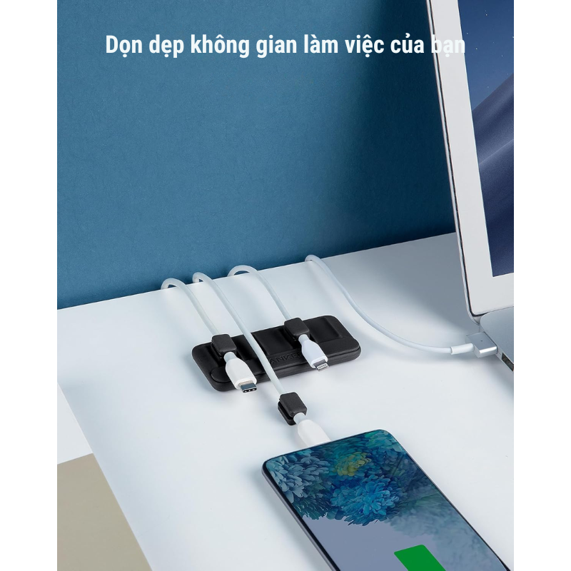 Anker A8891 - Bộ làm gọn cáp sạc để bàn Anker (Magnetic Cable Holder) - <div class="css-146c3p1 r-bcqeeo r-1ttztb7 r-qvutc0 r-37j5jr r-a023e6 r-16dba41 r-1adg3ll r-1b5gpbm r-a8ghvy" dir="ltr"><span class="css-1jxf684 r-bcqeeo r-1ttztb7 r-qvutc0 r-poiln3">Bộ làm gọn cáp sạc Anker A8891 (Magnetic Cable Holder) giúp sắp xếp dây cáp gọn gàng với nam châm tích hợp và 5 kẹp từ tính. Dính chắc trên mọi bề mặt mịn, dễ tháo lắp và tái sử dụng. Kích thước nhỏ gọn 88.4 x 40.9 x 10 mm, trọng lượng 132g, phù hợp cho cáp Lightning, USB-C dưới 3.5mm.</span></div>