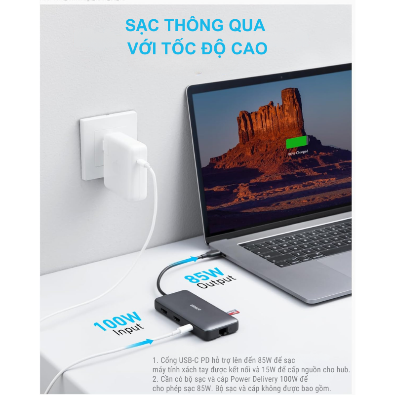 Anker A8380 - Bộ chia cổng mở rộng USB-C Anker 553 (8 in1) Ethernet, USB 3.0, SD Card, microSD, 2 cổng HDMI, PD 100W, 4K@60HZ - <div class="css-146c3p1 r-bcqeeo r-1ttztb7 r-qvutc0 r-37j5jr r-a023e6 r-16dba41 r-1adg3ll r-1b5gpbm r-a8ghvy" dir="ltr"><span class="css-1jxf684 r-bcqeeo r-1ttztb7 r-qvutc0 r-poiln3">Bộ chia cổng USB-C Anker 553 (A8380) mở rộng 8 trong 1 với 2 cổng HDMI 4K@60Hz, Ethernet 1Gbps, USB 3.0, SD/microSD và PD 100W. Nhỏ gọn, tốc độ truyền dữ liệu 5Gbps, hỗ trợ đa màn hình. Lý tưởng cho laptop như MacBook Pro, XPS, mang lại hiệu suất làm việc tối ưu.</span></div>