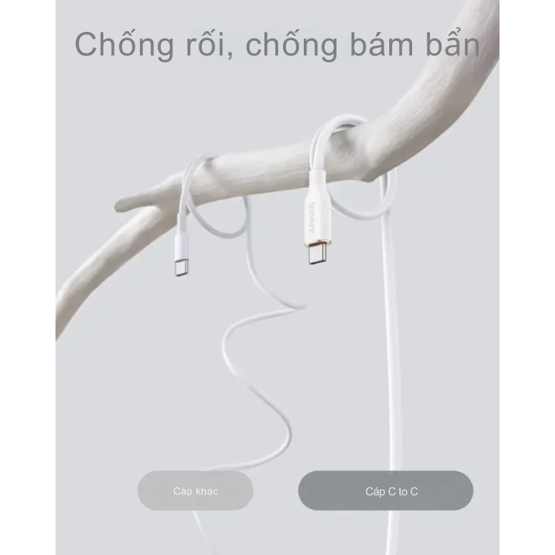 Anker A8553 - Cáp sạc nhanh Anker PowerLine III Flow, C to C, 1.8m, 100W 5A Siêu bền, chống bám bẩn - <div class="css-146c3p1 r-bcqeeo r-1ttztb7 r-qvutc0 r-37j5jr r-a023e6 r-16dba41 r-1adg3ll r-1b5gpbm r-a8ghvy" dir="ltr"><span class="css-1jxf684 r-bcqeeo r-1ttztb7 r-qvutc0 r-poiln3">Cáp sạc nhanh Anker A8553 PowerLine III Flow, USB-C to USB-C, dài 1.8m, hỗ trợ công suất tối đa 100W 5A, mang đến tốc độ sạc vượt trội cho điện thoại, máy tính bảng và laptop. Với thiết kế siêu bền, chịu được 25.000 lần uốn cong, chống bám bẩn và không rối, đây là lựa chọn hoàn hảo cho nhu cầu sử dụng lâu dài. Vỏ silicone mềm mại, thân thiện với da, đem lại cảm giác cầm nắm thoải mái.</span></div>