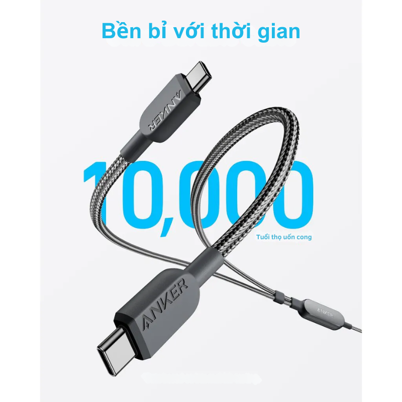 Anker A8895 - Cáp sạc nhanh Anker 2 in 1 USB C to USB C 140W - Cáp sạc nhanh Anker A8895 2 trong 1 USB-C to USB-C mang đến giải pháp sạc tiện lợi với công suất tối đa 140W. Thiết kế độc đáo kết hợp hai cáp USB-C thành một, lý tưởng để sạc đồng thời hai thiết bị. Với độ bền cao và khả năng truyền dữ liệu 480Mbps, đây là lựa chọn hoàn hảo cho du lịch hoặc công việc.
