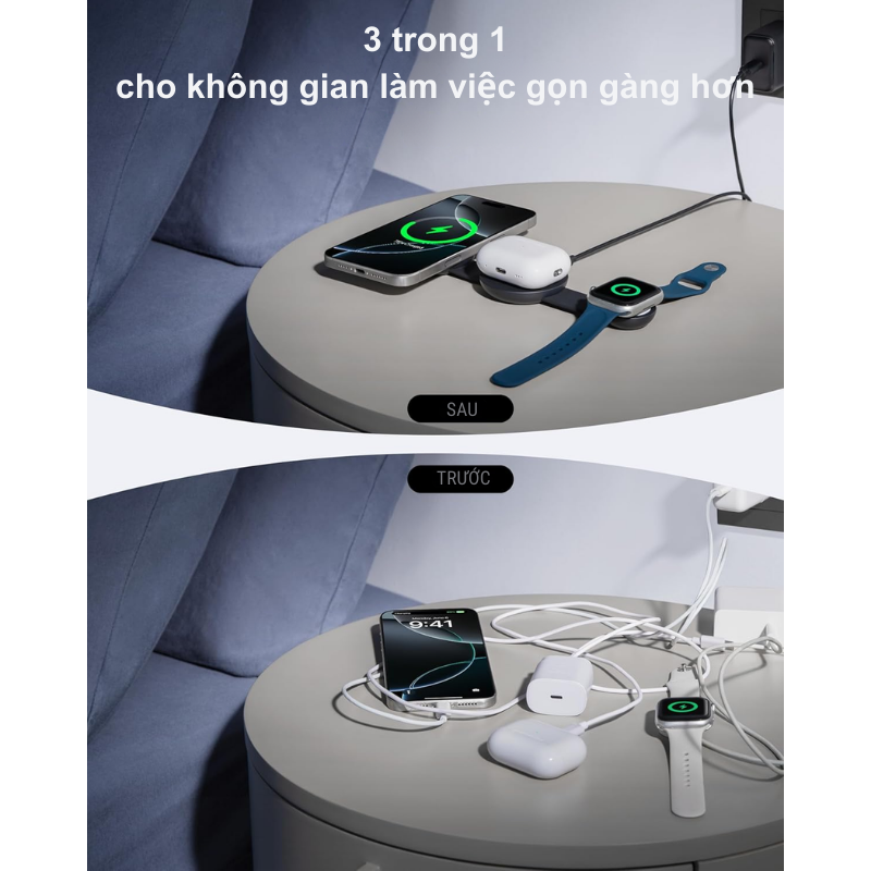 Đế sạc không dây Anker Maggo UFO B25M8 3 in 1 từ tính Qi2, công suất 15W, có thể gập lại, tiện lợi du lịch - <div class="css-146c3p1 r-bcqeeo r-1ttztb7 r-qvutc0 r-37j5jr r-a023e6 r-16dba41 r-1adg3ll r-1b5gpbm r-a8ghvy" dir="ltr"><span class="css-1jxf684 r-bcqeeo r-1ttztb7 r-qvutc0 r-poiln3">Đế sạc không dây Anker MagGo UFO B25M8 3 trong 1 mang đến trải nghiệm sạc tiện lợi với công suất 15W, đạt chuẩn Qi2 và tương thích MagSafe. Thiết kế từ tính, gập gọn kích thước như quả bóng chày, lý tưởng cho du lịch. Sạc đồng thời iPhone, Apple Watch và AirPods, hỗ trợ chế độ StandBy để xem ngang dễ dàng. Đi kèm bộ sạc 40W và cáp USB-C dài 1,5m, đảm bảo hiệu suất tối ưu.</span></div>