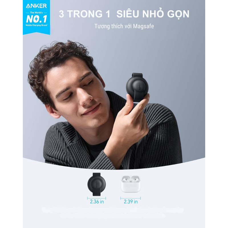 Đế sạc không dây Anker Maggo UFO B25M8 3 in 1 từ tính Qi2, công suất 15W, có thể gập lại, tiện lợi du lịch - <div class="css-146c3p1 r-bcqeeo r-1ttztb7 r-qvutc0 r-37j5jr r-a023e6 r-16dba41 r-1adg3ll r-1b5gpbm r-a8ghvy" dir="ltr"><span class="css-1jxf684 r-bcqeeo r-1ttztb7 r-qvutc0 r-poiln3">Đế sạc không dây Anker MagGo UFO B25M8 3 trong 1 mang đến trải nghiệm sạc tiện lợi với công suất 15W, đạt chuẩn Qi2 và tương thích MagSafe. Thiết kế từ tính, gập gọn kích thước như quả bóng chày, lý tưởng cho du lịch. Sạc đồng thời iPhone, Apple Watch và AirPods, hỗ trợ chế độ StandBy để xem ngang dễ dàng. Đi kèm bộ sạc 40W và cáp USB-C dài 1,5m, đảm bảo hiệu suất tối ưu.</span></div>