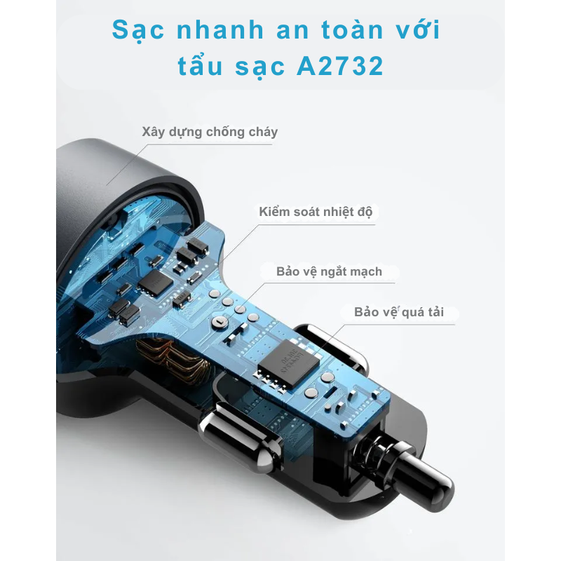 Anker A2732 - Tẩu sạc nhanh Anker 2 cổng cho ô tô xe hơi 35W - Tẩu sạc nhanh Anker A2732 là lựa chọn hoàn hảo cho nhu cầu sạc trên ô tô với tổng công suất 35W. Sản phẩm tích hợp 2 cổng: USB-C (20W Power Delivery) và USB-A (15W PowerIQ 2.0), cho phép sạc đồng thời 2 thiết bị nhanh gấp 2.5 lần so với sạc thông thường. Thiết kế nhỏ gọn, an toàn với công nghệ MultiProtect, phù hợp cho điện thoại, máy tính bảng USB-C và USB-A. Màu đen sang trọng, dễ dàng sử dụng trong xe hơi.
