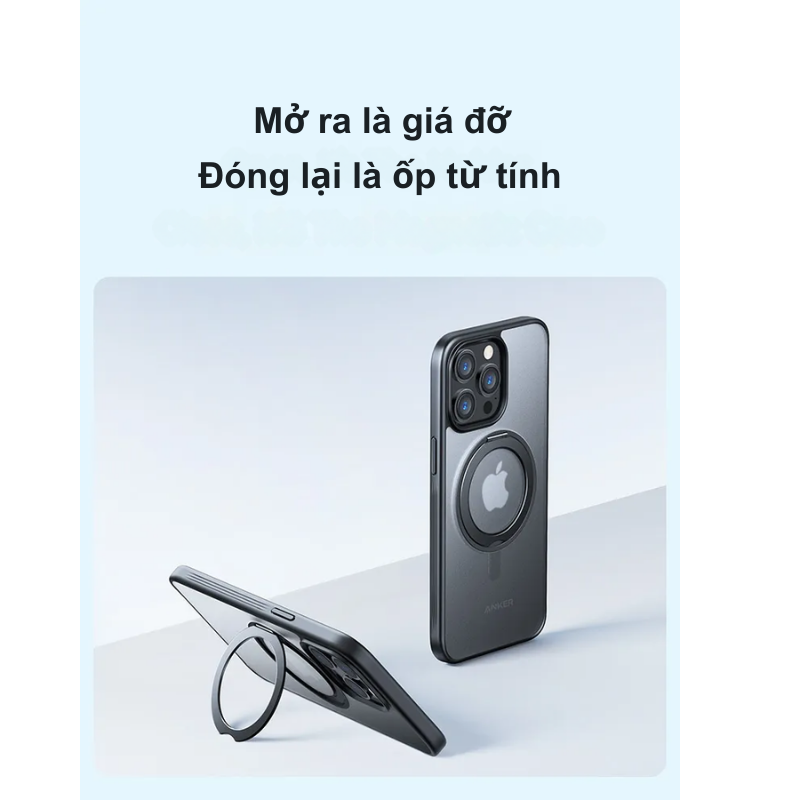 Ốp lưng từ tính Anker Magnetic dành cho IP, có chân đỡ hợp kim, dạng sần quanh viền, chống va đập - <div class="css-146c3p1 r-bcqeeo r-1ttztb7 r-qvutc0 r-37j5jr r-a023e6 r-16dba41 r-1adg3ll r-1b5gpbm r-a8ghvy" dir="ltr"><span class="css-1jxf684 r-bcqeeo r-1ttztb7 r-qvutc0 r-poiln3">Ốp lưng từ tính Anker Magnetic dành cho iPhone nổi bật với chân đỡ hợp kim xoay 360°, tiện lợi để xem video hoặc gọi điện rảnh tay. Thiết kế sần quanh viền chống trơn trượt, kết hợp khả năng chống va đập vượt trội, bảo vệ máy tối ưu. Tương thích MagSafe, đảm bảo kết nối từ tính mạnh mẽ với các phụ kiện.</span></div>
