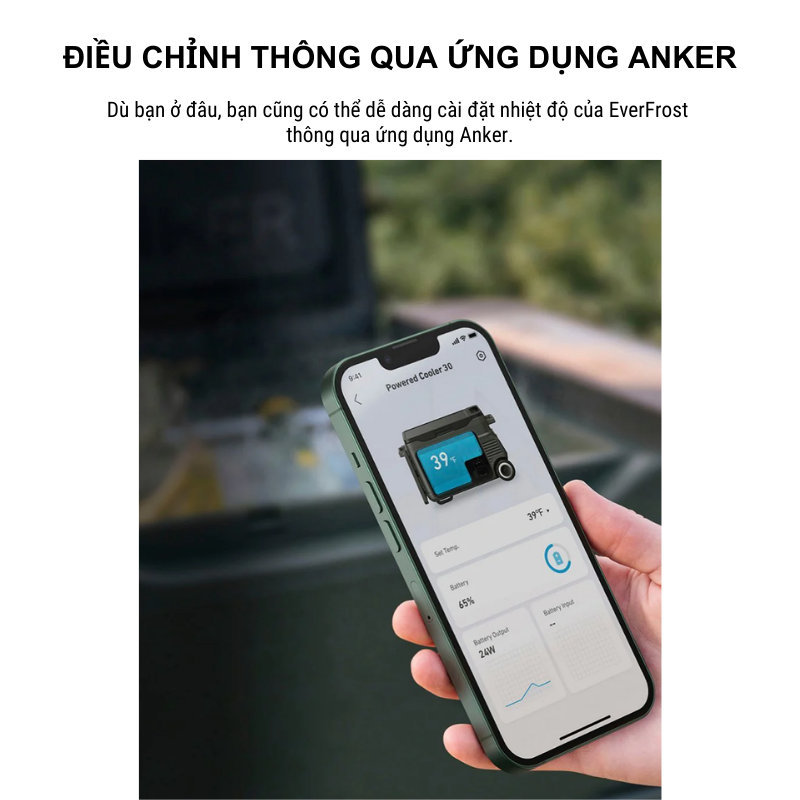 Trạm sạc kiêm tủ mát Anker EverFrost Portable Cooler 30 công suất 299Wh - A17A0 - <div class="css-146c3p1 r-bcqeeo r-1ttztb7 r-qvutc0 r-37j5jr r-a023e6 r-16dba41 r-1adg3ll r-1b5gpbm r-a8ghvy" dir="ltr"><span class="css-1jxf684 r-bcqeeo r-1ttztb7 r-qvutc0 r-poiln3">Trạm sạc kiêm tủ mát Anker EverFrost Portable Cooler 30 (A17A0) với dung lượng pin 299Wh mang đến giải pháp làm mát không cần đá, tiện lợi cho các chuyến đi. Sản phẩm có khả năng làm lạnh từ -20°C đến 20°C, duy trì nhiệt độ 4°C lên đến 42 giờ. Hỗ trợ sạc qua AC/DC, năng lượng mặt trời (100W) hoặc USB-C, cùng thiết kế EasyTow™ dễ di chuyển. Phù hợp cho cắm trại, du lịch, câu cá.</span></div>