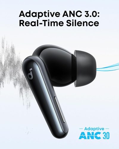 Tai nghe không dây Anker Soundcore Liberty 5, chống ồn, Dolby Audio, Hi-Res LDAC - A3957 - Tai nghe không dây Anker Soundcore Liberty 5 với chống ồn chủ động Adaptive ANC 3.0, hỗ trợ Dolby Audio, LDAC Hi-Res, pin 12 giờ (48 giờ với hộp sạc), sạc nhanh 10 phút cho 5 giờ sử dụng. Bluetooth 5.4, 6 micro AI Clear Calls, IP55 chống nước, lý tưởng cho nghe nhạc, gọi điện và giải trí.
