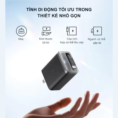 Bộ sạc Anker USB-C 35W - A2658: Sạc Nhanh Đa Năng Cho Mọi Thiết Bị USB-C Của Bạn - Trải nghiệm sạc nhanh và hiệu quả với <strong>Bộ sạc Anker USB-C 35W - A2658</strong>. Bộ sạc nhỏ gọn này cung cấp công suất 35W mạnh mẽ qua hai cổng USB-C, cho phép bạn sạc đồng thời hai thiết bị như điện thoại, máy tính bảng hoặc thậm chí một số mẫu laptop mỏng nhẹ. Tích hợp công nghệ PowerIQ 3.0 (hoặc thế hệ mới nhất) của Anker, <strong>Anker USB-C A2658</strong> đảm bảo tốc độ sạc tối ưu và an toàn tuyệt đối. Thiết kế gập gọn, dễ mang theo cùng khả năng tương thích rộng rãi biến <strong>Bộ sạc Anker USB-C 35W - A2658</strong> thành phụ kiện không thể thiếu cho mọi hành trình và nhu cầu sử dụng hàng ngày của bạn.