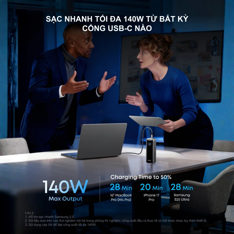 Pin Dự Phòng Anker Prime 20000mAh 220W Màn Hình LED – Anker Prime A110B Chính Hãng Pin Dự Phòng Anker Prime 20000mAh 220W Màn Hình LED – Anker Prime A110B Chính Hãng - Hình ảnh 3