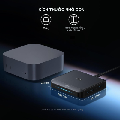 Đế Sạc Nhanh Anker 2C1A 150W Cho Pin Dự Phòng Prime – Anker A1903 Chính Hãng Đế Sạc Nhanh Anker 2C1A 150W Cho Pin Dự Phòng Prime – Anker A1903 Chính Hãng - Nâng tầm trải nghiệm sạc không dây cho pin dự phòng với <strong>Anker A1903</strong>, giải pháp năng lượng "một chạm" đỉnh cao dành cho hệ sinh thái Anker Prime. Với tổng công suất đầu ra ấn tượng lên đến 150W, <strong>Anker A1903</strong> không chỉ là đế sạc tiếp điểm (Pogo pin) giúp nạp đầy lại pin dự phòng trong chớp mắt mà còn hoạt động như một củ sạc bàn đa năng với 2 cổng USB-C và 1 cổng USB-A. Thiết kế nhỏ gọn, tinh tế của <strong>Anker A1903</strong> giúp tối ưu hóa không gian làm việc, loại bỏ sự rườm rà của dây cáp. Được trang bị công nghệ GaN tiên tiến và hệ thống an toàn đa lớp, đây là phụ kiện không thể thiếu để duy trì năng lượng cho cả Laptop, điện thoại và pin dự phòng của bạn mọi lúc mọi nơi.