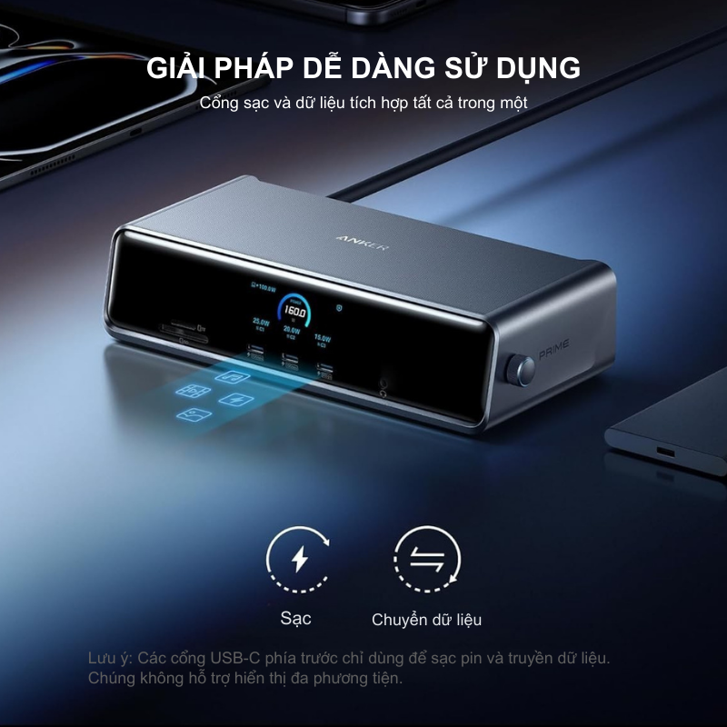 Đế Sạc Anker Prime 14-in-1 160W Docking Station – Anker Prime A83B3 Chính Hãng Đế Sạc Anker Prime 14-in-1 160W Docking Station – Anker Prime A83B3 Chính Hãng - Hình ảnh 4