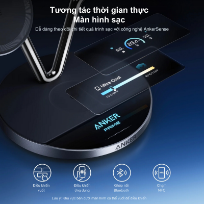 Trạm Sạc Không Dây 3-in-1 Anker Prime B25X7 MagGo Qi2 15W Kèm Tản Nhiệt AirCool – Chính Hãng Trạm Sạc Không Dây 3-in-1 Anker Prime B25X7 MagGo Qi2 15W Kèm Tản Nhiệt AirCool – Chính Hãng - Nâng tầm không gian làm việc của bạn với <strong>Anker Prime B25X7</strong> – trạm sạc không dây 3-trong-1 thế hệ mới đạt chuẩn Qi2 tiên tiến nhất. Được thiết kế dành riêng cho hệ sinh thái Apple, <strong>Anker Prime B25X7</strong> cung cấp khả năng sạc nhanh không dây 15W cho iPhone, sạc nhanh cho Apple Watch và AirPods cùng lúc. Điểm đột phá của sản phẩm nằm ở công nghệ tản nhiệt thông minh AirCool, giúp duy trì tốc độ sạc ổn định mà không gây nóng máy. Với thiết kế Dock Stand gập gọn linh hoạt và lực hút nam châm siêu mạnh, <strong>Anker Prime B25X7</strong> không chỉ là một thiết bị nạp năng lượng mà còn là món phụ kiện công nghệ sang trọng, giúp bàn làm việc của bạn luôn gọn gàng và hiện đại.