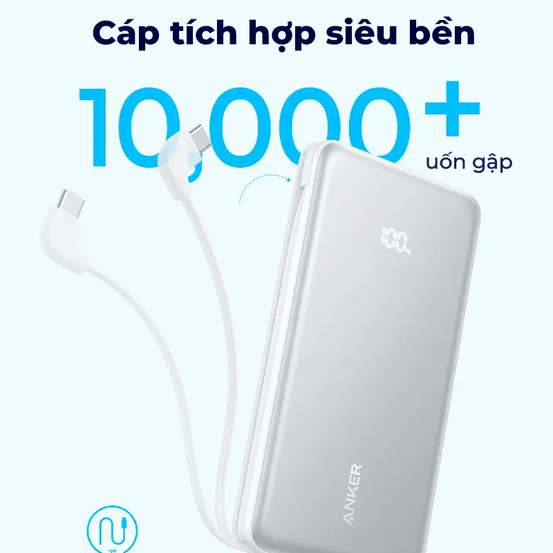 Pin Dự Phòng Anker Zolo 22.5W 10000mAh (Built-In USB-C) - Sạc Nhanh, Tiện Lợi (A110D) Pin Dự Phòng Anker Zolo 22.5W 10000mAh (Built-In USB-C) - Sạc Nhanh, Tiện Lợi (A110D) - Hình ảnh 4