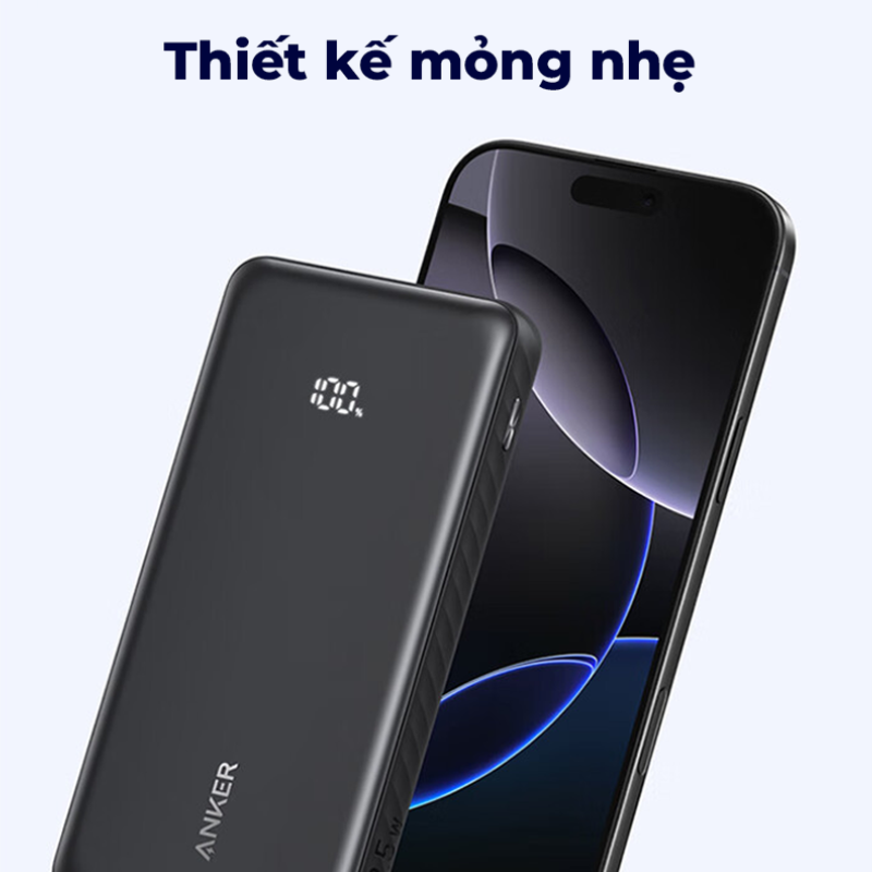 Pin Dự Phòng Anker Zolo 22.5W 10000mAh (Built-In USB-C) - Sạc Nhanh, Tiện Lợi (A110D) Pin Dự Phòng Anker Zolo 22.5W 10000mAh (Built-In USB-C) - Sạc Nhanh, Tiện Lợi (A110D) - Hình ảnh 2