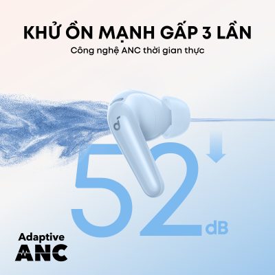 Tai nghe Bluetooth Anker Soundcore R60i NC – Chống Ồn Chủ Động 52dB, Âm Thanh Hi-Res LDAC, Pin 50 Giờ, Case Kiêm Giá Đỡ Tai nghe Bluetooth Anker Soundcore R60i NC – Chống Ồn Chủ Động 52dB, Âm Thanh Hi-Res LDAC, Pin 50 Giờ, Case Kiêm Giá Đỡ - Tai nghe Bluetooth Anker Soundcore <strong>R60i NC</strong> là sự lựa chọn hoàn hảo cho những tín đồ âm thanh yêu thích sự tiện lợi và chất lượng đỉnh cao. Nổi bật với công nghệ chống ồn chủ động thích ứng (Adaptive ANC) lên đến 52dB, <strong>R60i NC</strong> giúp loại bỏ tạp âm môi trường hiệu quả, mang lại không gian nghe nhạc tĩnh lặng tuyệt đối. Sản phẩm được trang bị driver 11mm phủ titan cùng chuẩn Hi-Res Audio Wireless hỗ trợ codec LDAC, tái tạo âm thanh chi tiết gấp 3 lần so với tai nghe thường. Điểm đặc biệt của <strong>R60i NC</strong> nằm ở hộp sạc thông minh kiêm giá đỡ điện thoại 2-trong-1, cực kỳ tiện lợi khi xem phim hay họp online. Với thời lượng pin khủng lên tới 50 giờ và khả năng chống nước IP55, <strong>R60i NC</strong> sẵn sàng đồng hành cùng bạn suốt cả ngày dài năng động.
