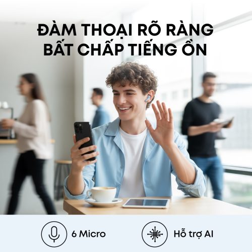 Tai nghe Bluetooth Anker Soundcore R60i NC – Chống Ồn Chủ Động 52dB, Âm Thanh Hi-Res LDAC, Pin 50 Giờ, Case Kiêm Giá Đỡ Tai nghe Bluetooth Anker Soundcore R60i NC – Chống Ồn Chủ Động 52dB, Âm Thanh Hi-Res LDAC, Pin 50 Giờ, Case Kiêm Giá Đỡ - Hình ảnh 5