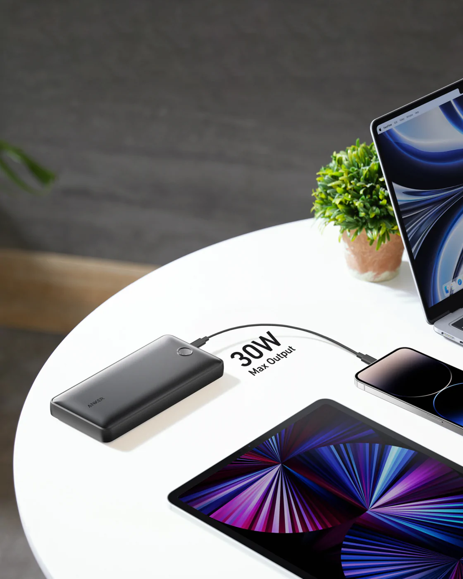 Anker A1366 - Pin sạc dự phòng Anker 535 20.000mAh 30w 3 Cổng 2C1A Anker A1366 - Pin sạc dự phòng Anker 535 20.000mAh 30w 3 Cổng 2C1A - <ul> <li>Model: Anker A1366</li> <li>Dung lượng: 20000 mAh</li> <li>Output Max: 30W</li> <li>2 cổng USB-C, 1 cổng USB-A</li> <li>Trọng lượng: 349g</li> </ul>