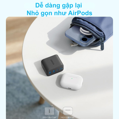 Củ Sạc Nhanh Anker Zolo A121E 50W 4 Cổng (2 USB-C, 2 USB-A) – Công Nghệ GaN Siêu Nhỏ Gọn, An Toàn Tuyệt Đối Củ Sạc Nhanh Anker Zolo A121E 50W 4 Cổng (2 USB-C, 2 USB-A) – Công Nghệ GaN Siêu Nhỏ Gọn, An Toàn Tuyệt Đối - <strong>Anker Zolo A121E</strong> là giải pháp sạc tất cả trong một hoàn hảo cho những người dùng sở hữu nhiều thiết bị công nghệ. Với tổng công suất lên đến 50W và thiết kế 4 cổng sạc linh hoạt (bao gồm 2 cổng USB-C và 2 cổng USB-A), <strong>Anker Zolo A121E</strong> cho phép bạn nạp năng lượng đồng thời cho iPhone, iPad, Android và các phụ kiện khác một cách nhanh chóng. Sản phẩm ứng dụng công nghệ vật liệu GaN tiên tiến giúp thu nhỏ kích thước tối đa mà vẫn duy trì hiệu suất chuyển đổi năng lượng cực cao. Dù bạn đang ở văn phòng, tại nhà hay đang đi du lịch, củ sạc <strong>Anker Zolo A121E</strong> luôn đảm bảo sự gọn gàng và ổn định. Hệ thống an toàn ActiveShield được tích hợp giúp bảo vệ thiết bị khỏi quá nhiệt và quá dòng, mang lại sự an tâm tuyệt đối trong suốt quá trình sử dụng.