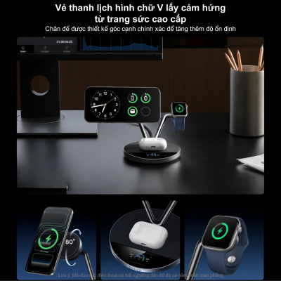 Đế Sạc Không Dây 3 Trong 1 Anker Prime A25X7 MagGo Aircool – Sạc Nhanh Qi2 15W Cho iPhone, Apple Watch & AirPods Đế Sạc Không Dây 3 Trong 1 Anker Prime A25X7 MagGo Aircool – Sạc Nhanh Qi2 15W Cho iPhone, Apple Watch & AirPods - <strong>Đế sạc Anker Prime A25X7</strong> là giải pháp năng lượng tối thượng cho hệ sinh thái Apple của bạn. Với thiết kế 3 trong 1 tinh tế, sản phẩm cho phép sạc đồng thời iPhone, Apple Watch và AirPods, giúp không gian làm việc trở nên gọn gàng và chuyên nghiệp hơn. Điểm nổi bật nhất của <strong>Anker Prime A25X7</strong> chính là công nghệ sạc nhanh chuẩn Qi2 15W, kết hợp cùng hệ thống tản nhiệt Aircool độc quyền giúp duy trì nhiệt độ ổn định, bảo vệ tuổi thọ pin tối đa. Dù bạn đang ở văn phòng hay tại nhà, <strong>Anker Prime A25X7</strong> không chỉ là một thiết bị sạc mà còn là một món phụ kiện công nghệ đẳng cấp, khẳng định phong cách sống hiện đại. Sở hữu ngay để trải nghiệm tốc độ sạc vượt trội và sự tiện nghi chuẩn "Prime" từ nhà Anker.