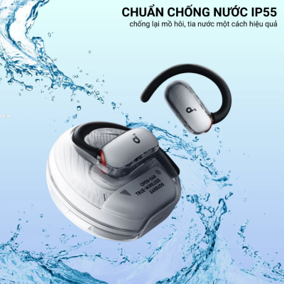 Tai nghe thể thao Open-Ear Anker Soundcore V40i - A3878 | Thiết kế linh hoạt, Âm trầm mạnh mẽ, Pin 21H, Chống nước IP55 Tai nghe thể thao Open-Ear Anker Soundcore V40i - A3878 | Thiết kế linh hoạt, Âm trầm mạnh mẽ, Pin 21H, Chống nước IP55 - <strong>Tai nghe thể thao Anker Soundcore V40i - A3878</strong> là người bạn đồng hành lý tưởng cho những tín đồ yêu vận động. Với thiết kế Open-Ear độc đáo, <strong>V40i - A3878</strong> giúp bạn vừa thưởng thức âm nhạc đỉnh cao, vừa có thể nhận biết môi trường xung quanh, đảm bảo an toàn tuyệt đối khi tập luyện ngoài trời. Sản phẩm <strong>V40i - A3878</strong> sở hữu móc tai mềm mại, có khả năng điều chỉnh linh hoạt giúp ôm sát vành tai mà không gây cảm giác đau nhức hay bí bách. Được trang bị màng loa lớn 14.2mm kết hợp cùng công nghệ BassUp, <strong>V40i - A3878</strong> mang đến dải âm trầm uy lực, thúc đẩy tinh thần tập luyện của bạn lên tầm cao mới. Với khả năng chống nước IPX5 và tổng thời lượng pin lên đến 21 giờ, đây chính là sự lựa chọn không thể bỏ qua cho mọi hành trình chinh phục thử thách.