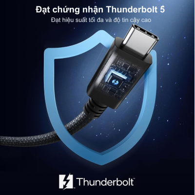 Cáp Thunderbolt 5 Anker A84N1 240W 80Gbps – Hỗ Trợ Xuất Hình 8K, Truyền Dữ Liệu Siêu Tốc, Dài 1m - <strong>Anker A84N1</strong> là thế hệ cáp kết nối tiên tiến nhất hiện nay, mang chuẩn công nghệ Thunderbolt 5 đột phá đến gần hơn với người dùng chuyên nghiệp. Với khả năng truyền tải dữ liệu kinh ngạc lên đến 80Gbps (và có thể lên tới 120Gbps với Bandwidth Boost), <strong>Anker A84N1</strong> giúp bạn di chuyển các tệp tin dung lượng lớn chỉ trong vài giây. Không dừng lại ở đó, sợi cáp này còn hỗ trợ công suất sạc tối đa lên tới 240W, đủ sức cung cấp năng lượng cho những chiếc laptop gaming hay workstation mạnh mẽ nhất hiện nay. Với chiều dài 1m lý tưởng, <strong>Anker A84N1</strong> đảm bảo sự gọn gàng cho không gian làm việc trong khi vẫn duy trì hiệu suất xuất hình ảnh vượt trội ở độ phân giải 8K hoặc thiết lập đa màn hình. Đây chính là giải pháp "tất cả trong một" hoàn hảo cho hệ sinh thái công nghệ của bạn.