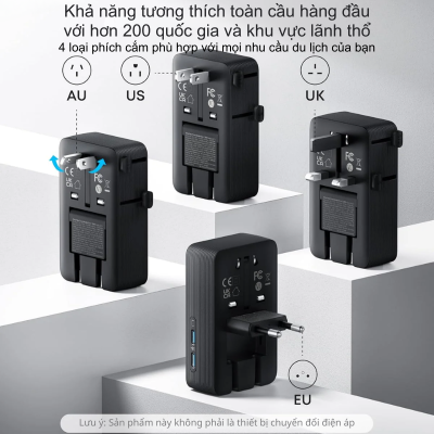 Bộ chuyển đổi du lịch Anker Nano (5-trong-1, 20W) - A9215 | Sạc nhanh | Nhỏ gọn cho mọi hành trình - <strong>Bộ chuyển đổi du lịch Anker Nano (5-trong-1, 20W) - A9215</strong> là giải pháp năng lượng hoàn hảo cho những người thường xuyên di chuyển. Với thiết kế siêu nhỏ gọn nhưng tích hợp tới 5 cổng kết nối, bao gồm 1 ổ cắm AC, 2 cổng USB-C và 2 cổng USB-A, sản phẩm giúp bạn sạc đồng thời nhiều thiết bị một cách dễ dàng. Đặc biệt, cổng USB-C hỗ trợ sạc nhanh PD 20W, giúp nạp đầy năng lượng cho iPhone và các điện thoại thông minh khác trong thời gian ngắn nhất. <strong>A9215</strong> không chỉ tiện lợi mà còn cực kỳ an toàn nhờ hệ thống bảo vệ ActiveShield độc quyền của Anker. Nếu bạn đang tìm kiếm một thiết bị sạc đa năng, bền bỉ và chuẩn SEO cho hành lý của mình, thì <strong>A9215</strong> chính là lựa chọn không thể bỏ qua.