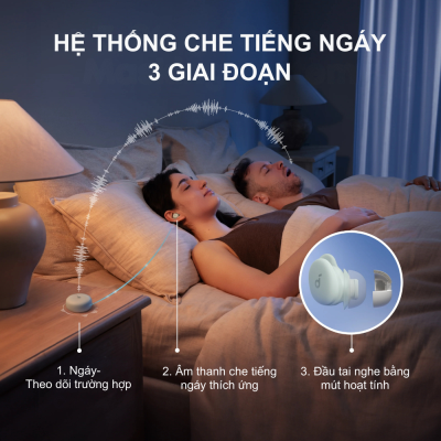 Tai nghe ngủ Soundcore by Anker Sleep A30 - D1301 | Chống ồn 35dB - Thiết kế siêu mỏng cho người ngủ nghiêng - Chính hãng - Bạn đang gặp khó khăn với giấc ngủ do tiếng ồn xung quanh hay sự khó chịu từ các dòng tai nghe thông thường? <strong>A30 - D1301</strong> chính là giải pháp hoàn hảo dành cho bạn. Được thiết kế chuyên biệt để hỗ trợ giấc ngủ, <strong>A30 - D1301</strong> sở hữu kích thước siêu nhỏ gọn, mỏng nhẹ, giúp người dùng cảm thấy êm ái ngay cả khi ngủ nghiêng. Với hệ thống chống ồn 4 điểm độc quyền, thiết bị có khả năng ngăn chặn tiếng ồn lên đến 35dB, tạo ra không gian tĩnh lặng tuyệt đối. Ngoài ra, <strong>A30 - D1301</strong> còn tích hợp thư viện âm thanh thư giãn phong phú qua ứng dụng Soundcore, giúp bạn đi vào giấc ngủ nhanh hơn và sâu hơn. Đây không chỉ là một chiếc tai nghe, mà là người bạn đồng hành chăm sóc sức khỏe giấc ngủ của bạn mỗi đêm.