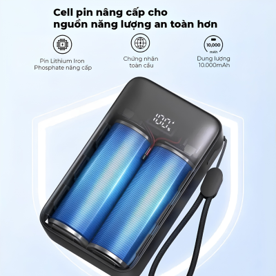Pin Dự Phòng Anker A110J Zolo 2C1A 10000mAh 30W - Sạc Nhanh PD, Thiết Kế Nhỏ Gọn, 3 Cổng Sạc Tiện Lợi Pin Dự Phòng Anker A110J Zolo 2C1A 10000mAh 30W - Sạc Nhanh PD, Thiết Kế Nhỏ Gọn, 3 Cổng Sạc Tiện Lợi - <strong>Pin Dự Phòng Anker Zolo 2C1A 10000 30W - Anker A110J</strong> là giải pháp năng lượng di động thế hệ mới, kết hợp hoàn hảo giữa sức mạnh và sự tiện lợi. Với dung lượng 10.000mAh chuẩn 37Wh, mẫu <strong>Anker A110J</strong> này cho phép bạn sạc nhanh tối đa 30W cho các dòng iPhone, iPad và smartphone Android thông qua cổng USB-C hiện đại. Điểm vượt trội của sản phẩm nằm ở thiết kế 3 cổng sạc (2C1A), giúp nạp năng lượng đồng thời cho nhiều thiết bị mà vẫn đảm bảo an toàn tuyệt đối. Khả năng sạc đầu vào 30W giúp tái nạp đầy pin dự phòng một cách thần tốc. Với kích thước nhỏ gọn và trọng lượng 275g chắc chắn, <strong>Anker A110J</strong> là phụ kiện không thể thiếu cho những người thường xuyên di chuyển, đảm bảo thiết bị luôn đầy pin suốt ngày dài.
