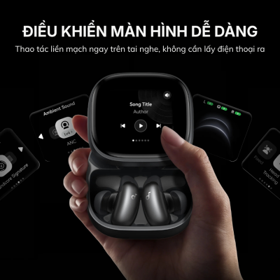 Tai Nghe Bluetooth Soundcore Liberty 5 Pro Max - D1204 Chống Ồn Chủ Động, Âm Thanh Hi-Res, Dịch Thuật AI Thông Minh Tai Nghe Bluetooth Soundcore Liberty 5 Pro Max - D1204 Chống Ồn Chủ Động, Âm Thanh Hi-Res, Dịch Thuật AI Thông Minh - <strong>Soundcore Liberty 5 Pro Max</strong> là mẫu tai nghe True Wireless đột phá nhất hiện nay, được thiết kế không chỉ để nghe nhạc mà còn là một trợ lý ngôn ngữ đắc lực. Điểm nhấn nổi bật nhất của <strong>Soundcore Liberty 5 Pro Max</strong> chính là khả năng phiên dịch thuật AI thời gian thực, hỗ trợ lên đến hơn 40 ngôn ngữ khác nhau, giúp bạn tự tin giao tiếp toàn cầu. Sản phẩm sở hữu chất lượng âm thanh Hi-Res đỉnh cao với màng loa Wool-Paper 9.2mm và công nghệ Dolby Atmos sống động. Hệ thống chống ồn chủ động Adaptive ANC 4.0 trên <strong>Soundcore Liberty 5 Pro Max</strong> giúp loại bỏ tạp âm thông minh, mang lại không gian tĩnh lặng tuyệt đối. Với thiết kế hộp sạc màn hình AMOLED cảm ứng, thời lượng pin lên đến 50 giờ và chuẩn kháng nước IP55, <strong>Soundcore Liberty 5 Pro Max</strong> chính là sự lựa chọn hoàn hảo cho những tín đồ công nghệ và người thường xuyên di chuyển.