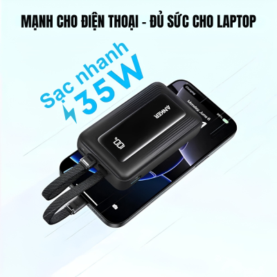 Pin Dự Phòng Anker Zolo 10000mAh 35W - A110L (Tích Hợp Sẵn 2 Cáp USB-C) - Sạc Cùng Lúc 4 Thiết Bị - Hàng Chính Hãng Pin Dự Phòng Anker Zolo 10000mAh 35W - A110L (Tích Hợp Sẵn 2 Cáp USB-C) - Sạc Cùng Lúc 4 Thiết Bị - Hàng Chính Hãng - <h2><span class="ng-star-inserted">Pin dự phòng Anker Zolo 10000mAh 35W - </span><strong class="ng-star-inserted"><span class="ng-star-inserted">A110L</span></strong><span class="ng-star-inserted"> là giải pháp sạc nhanh siêu nhỏ gọn với 2 cáp USB-C tích hợp sẵn tiện lợi. Với công suất 35W, </span><strong class="ng-star-inserted"><span class="ng-star-inserted">A110L</span></strong><span class="ng-star-inserted"> hỗ trợ sạc tối ưu cho iPhone 15, 16 và các dòng smartphone hiện đại. Dù chỉ nặng 220g, model </span><strong class="ng-star-inserted"><span class="ng-star-inserted">A110L</span></strong><span class="ng-star-inserted"> gây ấn tượng với khả năng sạc đồng thời 4 thiết bị cùng lúc qua hệ thống cáp và cổng USB-C, USB-A linh hoạt. Đây là người bạn đồng hành hoàn hảo, giúp bạn loại bỏ hoàn toàn nỗi lo quên cáp sạc và duy trì năng lượng bền bỉ mọi lúc mọi nơi.</span></h2>