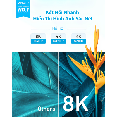 Cáp Chuyển Đổi HDMI To HDMI AnKer 1.8m -A8742 - Hỗ Trợ 8K@60Hz, 4K@120Hz, Băng Thông 48Gbps Cáp Chuyển Đổi HDMI To HDMI AnKer 1.8m -A8742 - Hỗ Trợ 8K@60Hz, 4K@120Hz, Băng Thông 48Gbps - Tìm kiếm giải pháp truyền tải hình ảnh và âm thanh đỉnh cao cho hệ thống giải trí tại nhà? Cáp chuyển đổi HDMI Anker 1.8m mã <strong>A8742</strong> chính là sự lựa chọn hoàn hảo dành cho bạn. Sản phẩm hỗ trợ độ phân giải siêu nét lên đến 8K@60Hz và 4K@120Hz, mang lại trải nghiệm chơi game mượt mà và xem phim sống động từng chi tiết. Với băng thông khủng 48Gbps cùng đầu tiếp xúc mạ Niken chống oxy hóa, cáp <strong>A8742</strong> đảm bảo tín hiệu luôn ổn định, không giật lag. Thiết kế vỏ PVC bền bỉ, chiều dài 1.8M tiện lợi kết nối hoàn hảo với PlayStation 5, Xbox Series, Apple TV và TV UHD 8K.