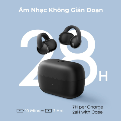 Tai Nghe Kẹp Tai Bluetooth Soundcore C50i - D1101 Chính Hãng - Open-Ear Âm Bát Sâu, Pin 28H Tai Nghe Kẹp Tai Bluetooth Soundcore C50i - D1101 Chính Hãng - Open-Ear Âm Bát Sâu, Pin 28H - <strong data-path-to-node="6" data-index-in-node="0">Tai nghe Bluetooth Soundcore C50i</strong> (mã sản phẩm D1101) là giải pháp âm thanh hoàn hảo cho những ai yêu thích sự thoải mái và âm nhạc đỉnh cao. Với thiết kế Open-Ear <strong data-path-to-node="6" data-index-in-node="197">Soundcore C50i</strong> mang lại cảm giác đeo nhẹ nhàng trọn ngày dài. Trang bị driver tùy chỉnh 12mm sống động cùng âm bass sâu lắng, <strong data-path-to-node="6" data-index-in-node="379">Soundcore C50i</strong> biến mọi giai điệu trở nên chân thực vượt trội. Kết nối Bluetooth 6.0 hiện đại, thời lượng pin lên đến 28 giờ kết hợp khả năng kháng nước IP55 giúp <strong data-path-to-node="6" data-index-in-node="542">Soundcore C50i</strong> trở thành người đồng hành đáng tin cậy trong mọi hoạt động hàng ngày.
