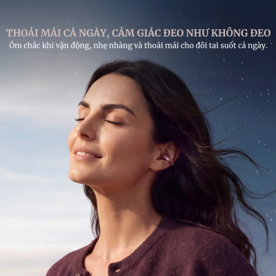 Tai Nghe Bluetooth Open-Ear Anker Soundcore AeroClip 2 D1105 – Âm Thanh Hi-Res, Bluetooth 6.0, Pin 32 Giờ - <strong data-path-to-node="6" data-index-in-node="0">Tai nghe Anker Soundcore AeroClip 2</strong> là dòng tai nghe Bluetooth dạng kẹp tai (Open-Ear) thế hệ mới, mang lại trải nghiệm âm thanh chân thực mà vẫn giữ cho bạn sự thoải mái, thông thoáng tối đa suốt cả ngày. Trang bị driver 12mm nam châm kép hỗ trợ chuẩn Hi-Res Audio Wireless và codec LDAC, <strong data-path-to-node="6" data-index-in-node="290">AeroClip 2</strong> tái tạo âm thanh chi tiết, sắc nét vượt trội. Thiết kế siêu nhẹ chỉ 6,2g mỗi bên cùng chuẩn kháng nước IP57 giúp bạn yên tâm luyện tập thể thao. Đặc biệt, <strong data-path-to-node="6" data-index-in-node="456">Anker Soundcore AeroClip 2</strong> sở hữu công nghệ Bluetooth 6.0 hiện đại, kết nối đa điểm, tích hợp chip Anker Thus™ AI hỗ trợ phiên dịch hơn 100 ngôn ngữ và thời lượng pin ấn tượng lên đến 32 giờ.